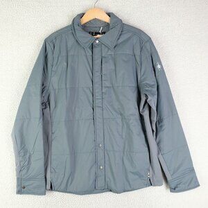 Smartwool Jacket Mens Medium Blue Shacket Shirt Snap Smartloft Pewter JKT